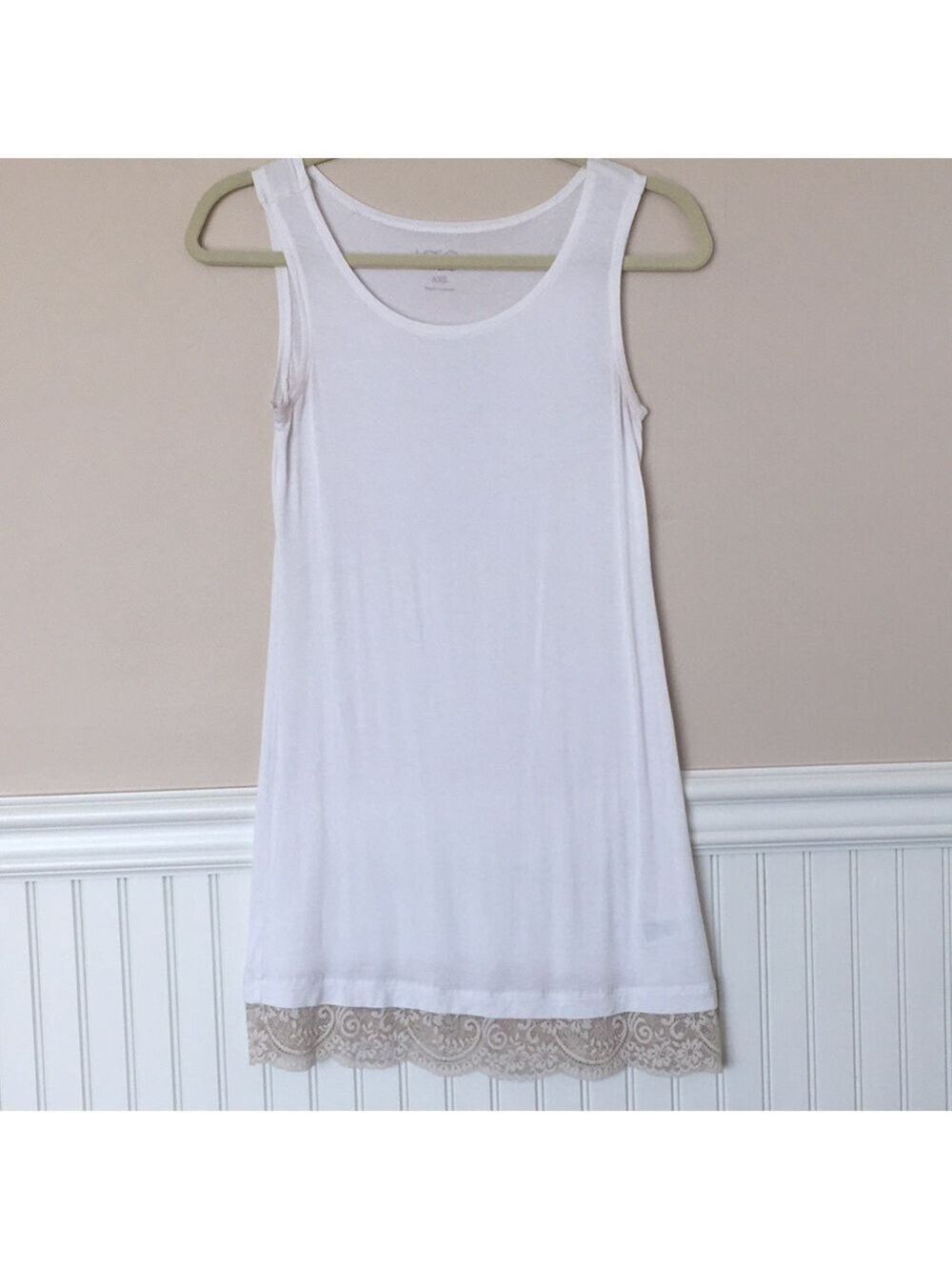 LOGO by Lori Goldstein Tank with Lace Trim
